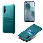 For Huawei nova 6 Calf Texture PC + PU Leather Back Cover Shockproof Case with Dual Card Slots(Green) - 1
