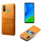 For Huawei P smart 2020 Calf Texture PC + PU Leather Back Cover Shockproof Case with Dual Card Slots(Orange) - 1