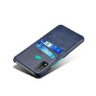 For Huawei P smart 2020 Calf Texture PC + PU Leather Back Cover Shockproof Case with Dual Card Slots(Blue) - 3