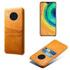 For Huawei Mate 30 Calf Texture PC + PU Leather Back Cover Shockproof Case with Dual Card Slots(Orange) - 1