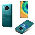 For Huawei Mate 30 Calf Texture PC + PU Leather Back Cover Shockproof Case with Dual Card Slots(Green) - 1