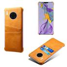 For Huawei Mate 30 Pro Calf Texture PC + PU Leather Back Cover Shockproof Case with Dual Card Slots(Orange) - 1