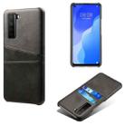 For Huawei nova 7 SE Calf Texture PC + PU Leather Back Cover Shockproof Case with Dual Card Slots(Black) - 1