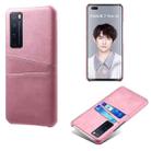For Huawei nova 7 Pro Calf Texture PC + PU Leather Back Cover Shockproof Case with Dual Card Slots(Pink) - 1