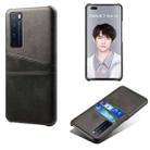 For Huawei nova 7 Pro Calf Texture PC + PU Leather Back Cover Shockproof Case with Dual Card Slots(Black) - 1