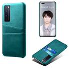 For Huawei nova 7 Pro Calf Texture PC + PU Leather Back Cover Shockproof Case with Dual Card Slots(Green) - 1