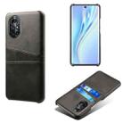 For Huawei nova 8 5G Calf Texture PC + PU Leather Back Cover Shockproof Case with Dual Card Slots(Black) - 1