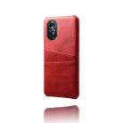 For Huawei nova 8 5G Calf Texture PC + PU Leather Back Cover Shockproof Case with Dual Card Slots(Red) - 2