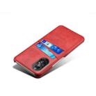 For Huawei nova 8 5G Calf Texture PC + PU Leather Back Cover Shockproof Case with Dual Card Slots(Red) - 3