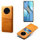 For Huawei nova 8i Calf Texture PC + PU Leather Back Cover Shockproof Case with Dual Card Slots(Orange) - 1