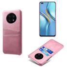 For Huawei nova 8i Calf Texture PC + PU Leather Back Cover Shockproof Case with Dual Card Slots(Pink) - 1