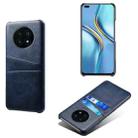 For Huawei nova 8i Calf Texture PC + PU Leather Back Cover Shockproof Case with Dual Card Slots(Blue) - 1