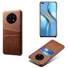 For Huawei nova 8i Calf Texture PC + PU Leather Back Cover Shockproof Case with Dual Card Slots(Brown) - 1