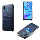 For Huawei P30 Lite Calf Texture PC + PU Leather Back Cover Shockproof Case with Dual Card Slots(Blue) - 1