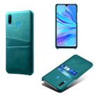 For Huawei P30 Lite Calf Texture PC + PU Leather Back Cover Shockproof Case with Dual Card Slots(Green) - 1