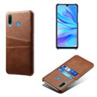 For Huawei P30 Lite Calf Texture PC + PU Leather Back Cover Shockproof Case with Dual Card Slots(Brown) - 1