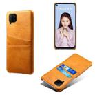 For Huawei P40 Lite Calf Texture PC + PU Leather Back Cover Shockproof Case with Dual Card Slots(Orange) - 1