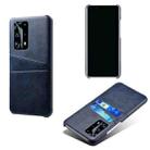 For Huawei P40 Pro+ Calf Texture PC + PU Leather Back Cover Shockproof Case with Dual Card Slots(Blue) - 1