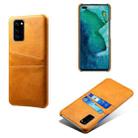 For Honor V30 Calf Texture PC + PU Leather Back Cover Shockproof Case with Dual Card Slots(Orange) - 1