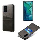 For Honor V30 Calf Texture PC + PU Leather Back Cover Shockproof Case with Dual Card Slots(Black) - 1