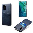 For Honor V30 Calf Texture PC + PU Leather Back Cover Shockproof Case with Dual Card Slots(Blue) - 1