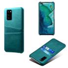 For Honor V30 Calf Texture PC + PU Leather Back Cover Shockproof Case with Dual Card Slots(Green) - 1