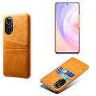 For Honor 50 SE Calf Texture PC + PU Leather Back Cover Shockproof Case with Dual Card Slots(Orange) - 1