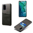 For Honor V30 Pro Calf Texture PC + PU Leather Back Cover Shockproof Case with Dual Card Slots(Black) - 1