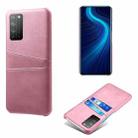 For Honor X10 5G Calf Texture PC + PU Leather Back Cover Shockproof Case with Dual Card Slots(Pink) - 1