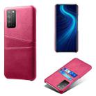 For Honor X10 5G Calf Texture PC + PU Leather Back Cover Shockproof Case with Dual Card Slots(Rose Red) - 1