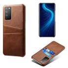 For Honor X10 5G Calf Texture PC + PU Leather Back Cover Shockproof Case with Dual Card Slots(Brown) - 1