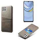 For Honor Play 20 Calf Texture PC + PU Leather Back Cover Shockproof Case with Dual Card Slots(Grey) - 1