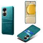 For Huawei P50 Pro Calf Texture PC + PU Leather Back Cover Shockproof Case with Dual Card Slots(Green) - 1