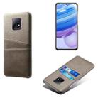 For Xiaomi Redmi 10X 5G Calf Texture PC + PU Leather Back Cover Shockproof Case with Dual Card Slots(Grey) - 1