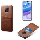 For Xiaomi Redmi 10X 5G Calf Texture PC + PU Leather Back Cover Shockproof Case with Dual Card Slots(Brown) - 1