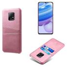 For Xiaomi Redmi 10X Pro 5G Calf Texture PC + PU Leather Back Cover Shockproof Case with Dual Card Slots(Pink) - 1