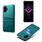 For Xiaomi Redmi K40 Gaming Calf Texture PC + PU Leather Back Cover Shockproof Case with Dual Card Slots(Green) - 1