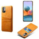 For Xiaomi Redmi Note 10 5G Calf Texture PC + PU Leather Back Cover Shockproof Case with Dual Card Slots(Orange) - 1