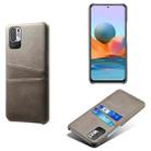 For Xiaomi Redmi Note 10 5G Calf Texture PC + PU Leather Back Cover Shockproof Case with Dual Card Slots(Grey) - 1