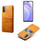 For Xiaomi Redmi Note 9 4G Calf Texture PC + PU Leather Back Cover Shockproof Case with Dual Card Slots(Orange) - 1