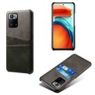 For Xiaomi Redmi Note 10 Pro 5G Calf Texture PC + PU Leather Back Cover Shockproof Case with Dual Card Slots(Black) - 1