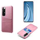 For Xiaomi Mi 10S Calf Texture PC + PU Leather Back Cover Shockproof Case with Dual Card Slots(Pink) - 1