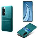 For Xiaomi Mi 10S Calf Texture PC + PU Leather Back Cover Shockproof Case with Dual Card Slots(Green) - 1