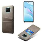 For Xiaomi Mi 10T Lite Calf Texture PC + PU Leather Back Cover Shockproof Case with Dual Card Slots(Grey) - 1