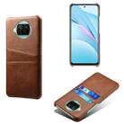 For Xiaomi Mi 10T Lite Calf Texture PC + PU Leather Back Cover Shockproof Case with Dual Card Slots(Brown) - 1