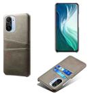 For Xiaomi Mi 11i 5G Calf Texture PC + PU Leather Back Cover Shockproof Case with Dual Card Slots(Grey) - 1