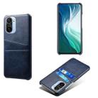 For Xiaomi Mi 11i 5G Calf Texture PC + PU Leather Back Cover Shockproof Case with Dual Card Slots(Blue) - 1