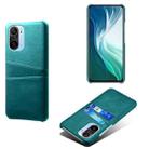 For Xiaomi Mi 11i 5G Calf Texture PC + PU Leather Back Cover Shockproof Case with Dual Card Slots(Green) - 1