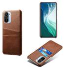 For Xiaomi Mi 11i 5G Calf Texture PC + PU Leather Back Cover Shockproof Case with Dual Card Slots(Brown) - 1