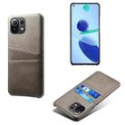 For Xiaomi Mi 11 Lite 5G Calf Texture PC + PU Leather Back Cover Shockproof Case with Dual Card Slots(Grey) - 1